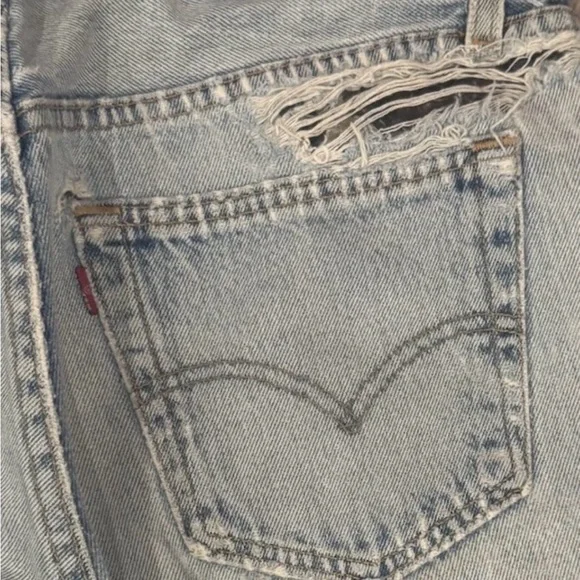 VTG Levi's 501 Upcycled Custom Patchwork Distressed Jeans Womens 33x36 ISA